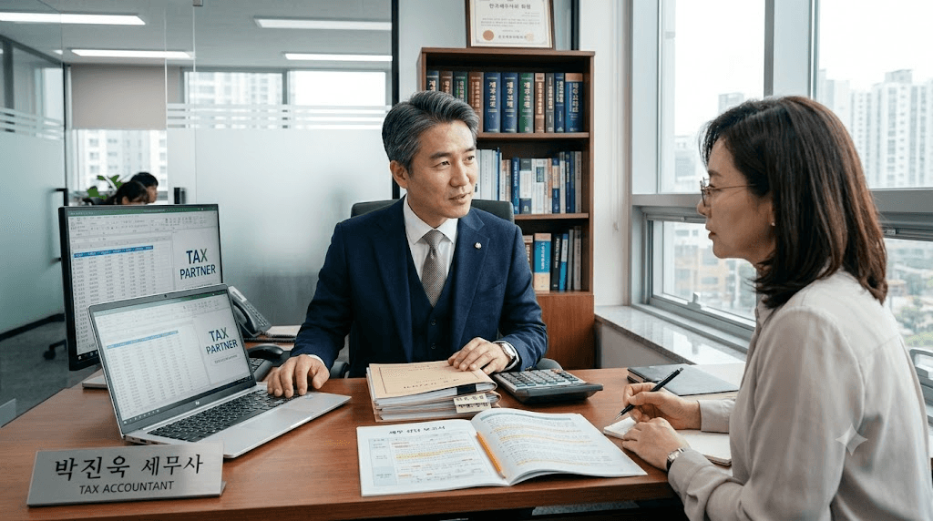 세무사 1:1 상담 장면